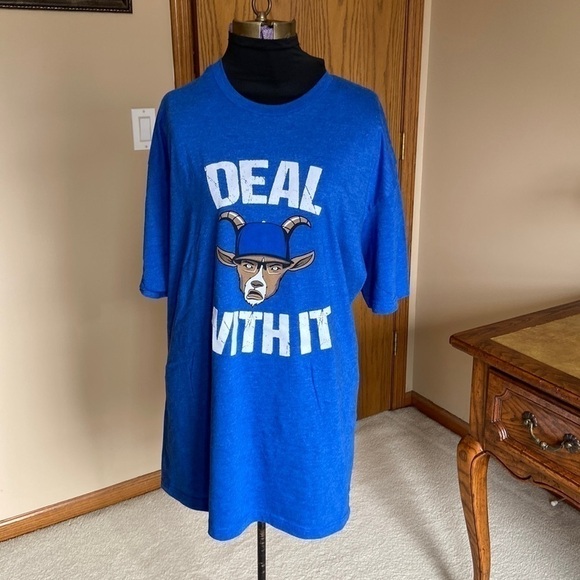 Next Level Apparel Joe Kelly Deal With It GOAT Royal Blue T-shirt XXL - Picture 2 of 10